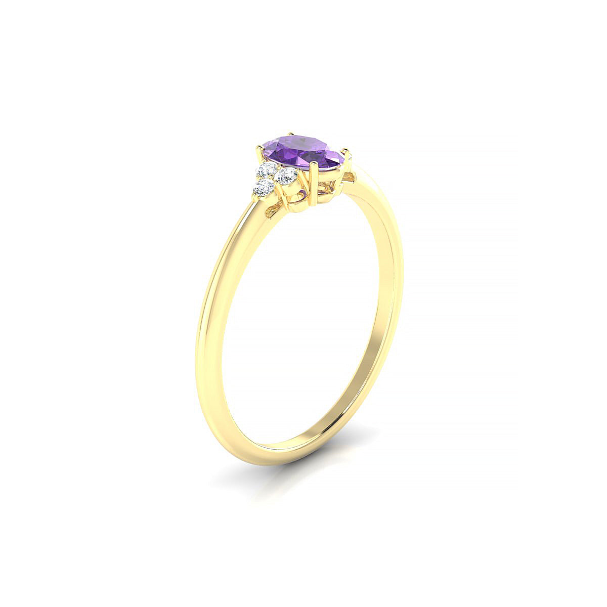 Mirage | 18k Yellow Gold 6 x 4 mm Oval Amethyst Ring