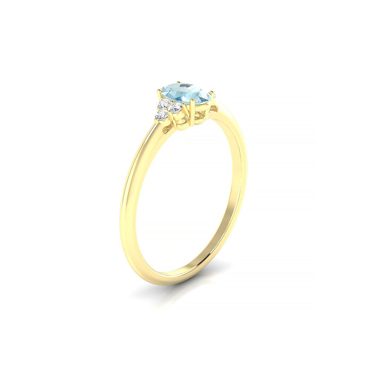 Mirage | 18k Yellow Gold 6 x 4 mm Oval Aquamarine Ring