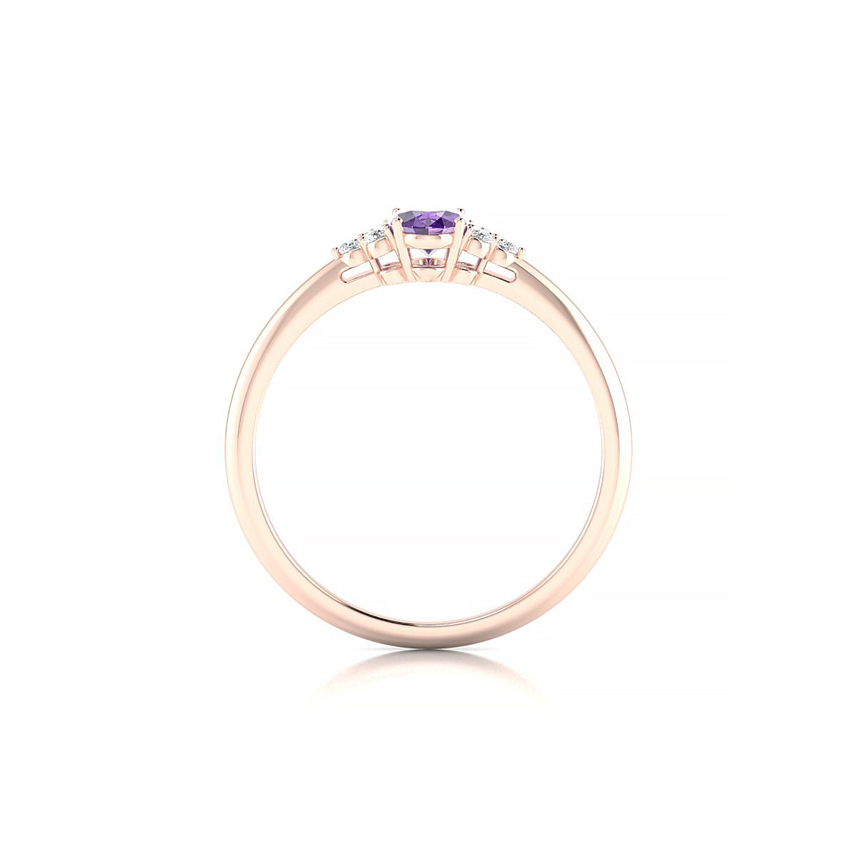 Mirage | 18k Rose Gold 6 x 4 mm Oval Amethyst Ring
