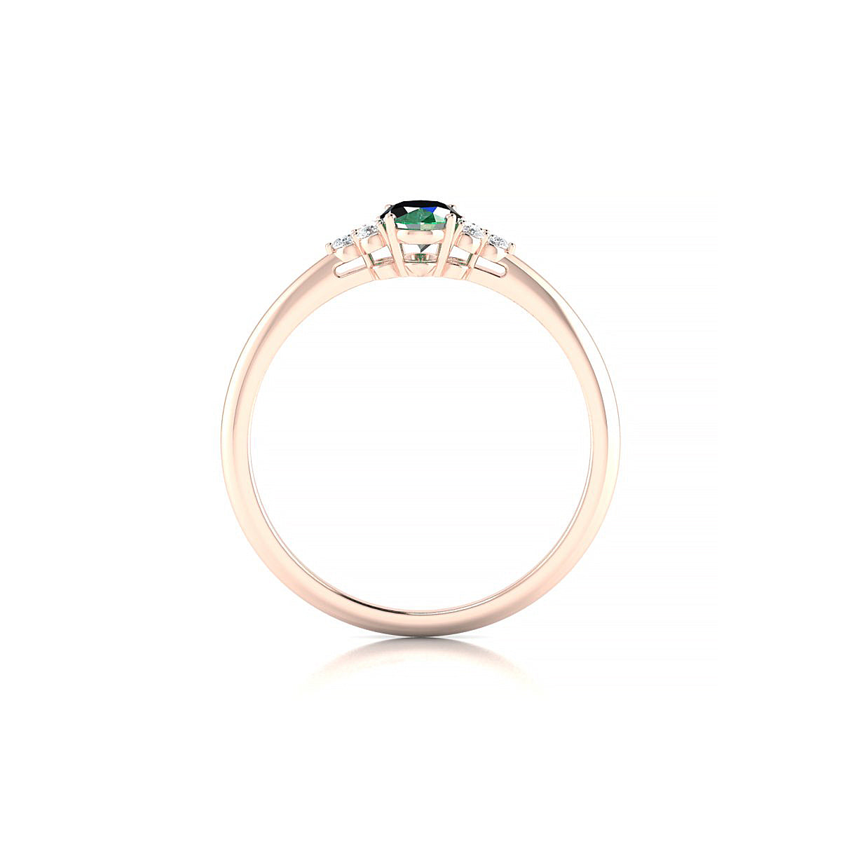Mirage | 18k Rose Gold 6 x 4 mm Oval Emerald Ring