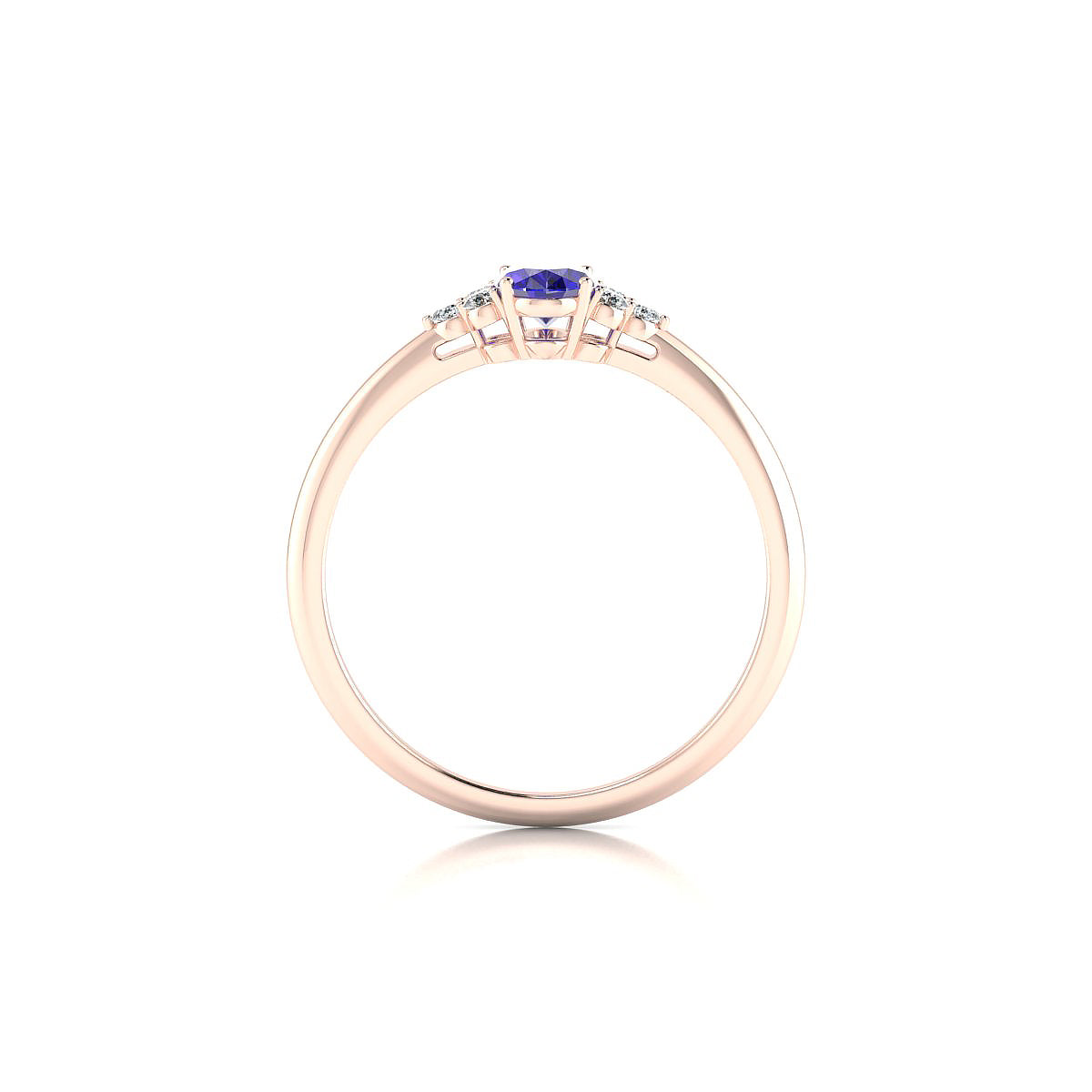 Mirage | 18k Rose Gold 6 x 4 mm Oval Tanzanite Ring
