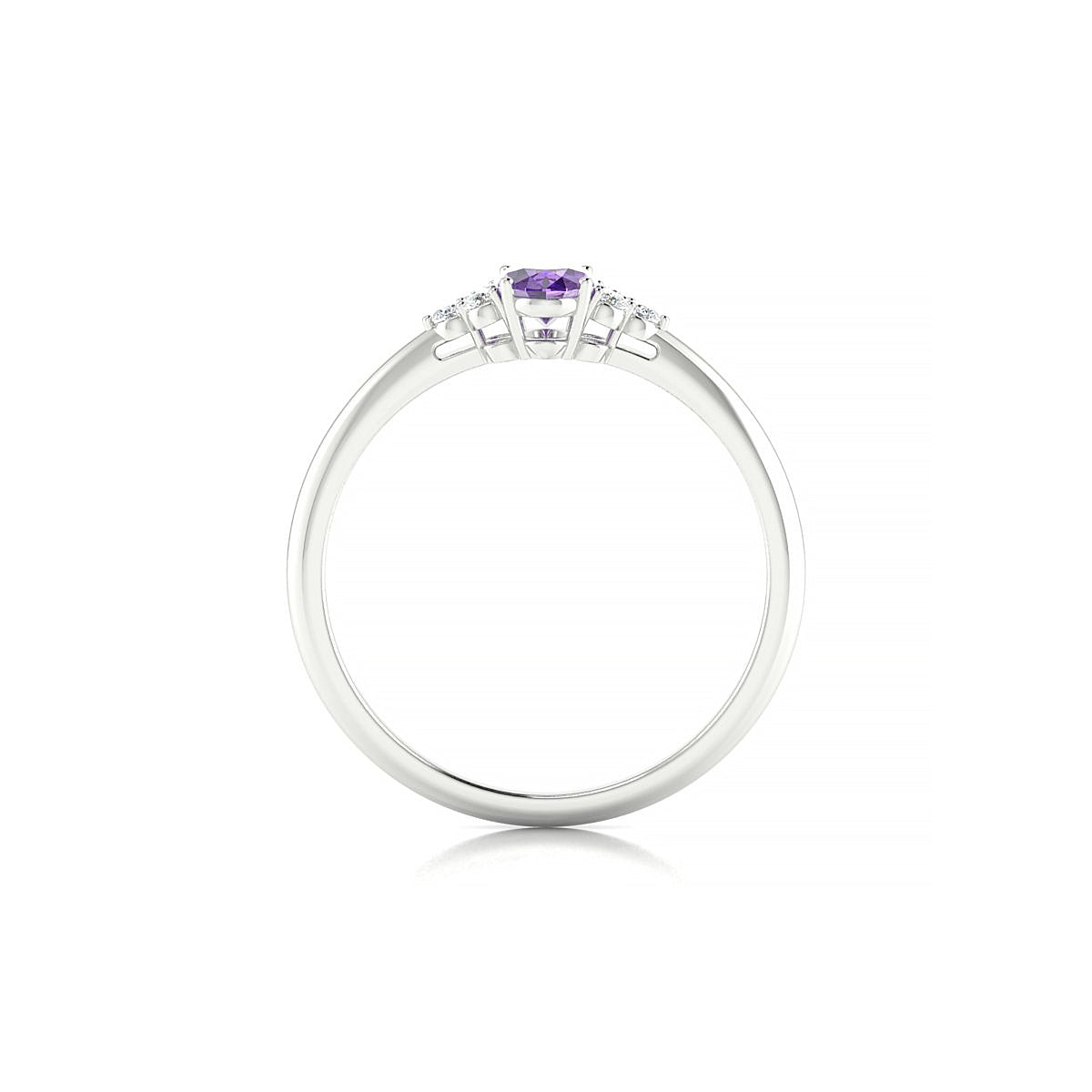 Mirage | 18k White Gold 6 x 4 mm Oval Amethyst Ring