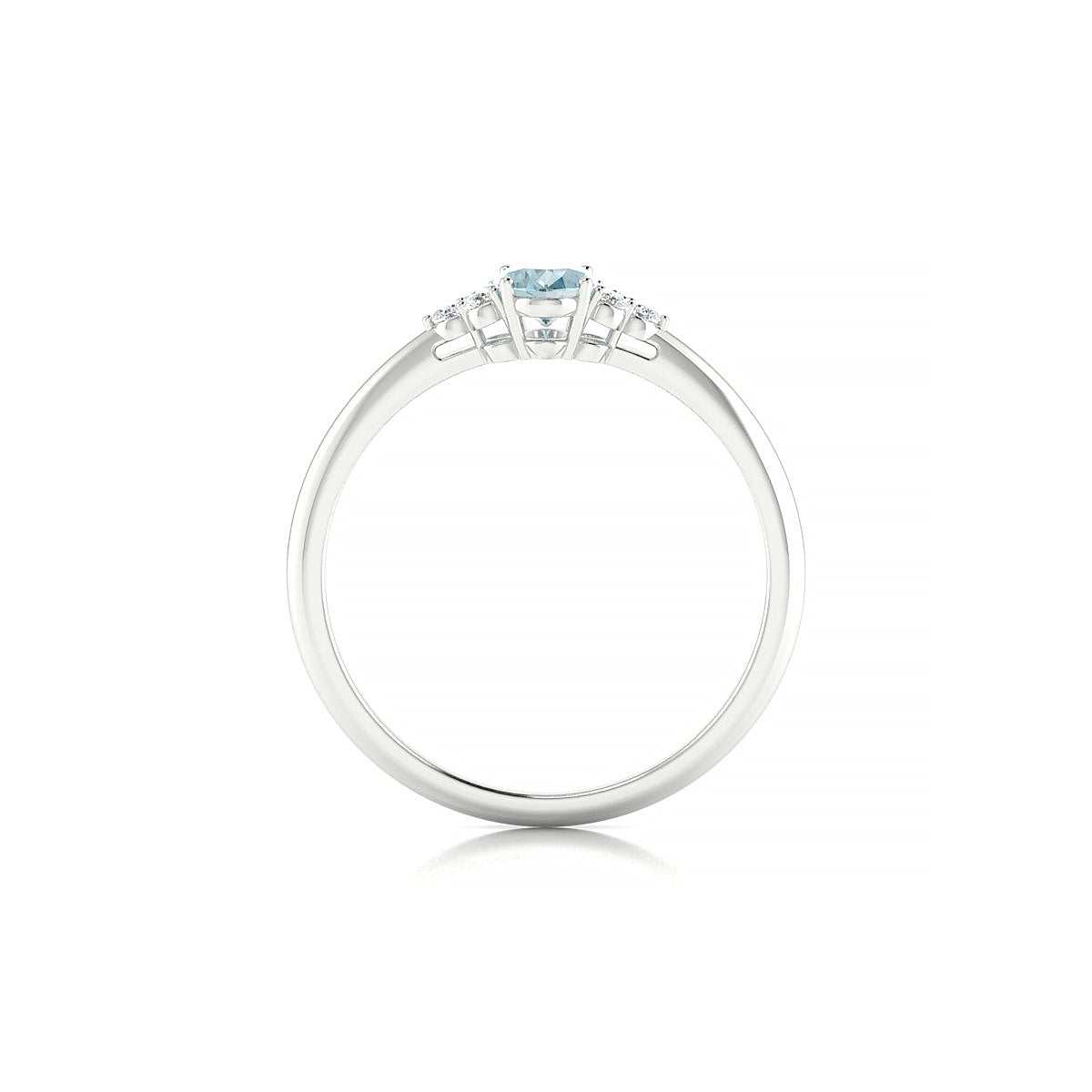 Mirage | 18k White Gold 6 x 4 mm Oval Aquamarine Ring