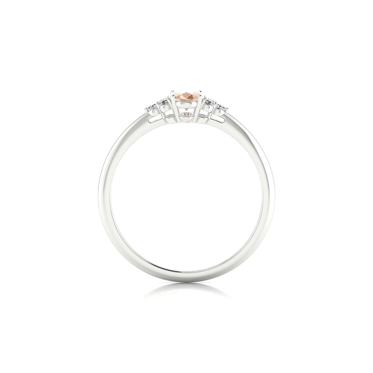 Mirage | 18k White Gold 6 x 4 mm Oval Morganite Ring