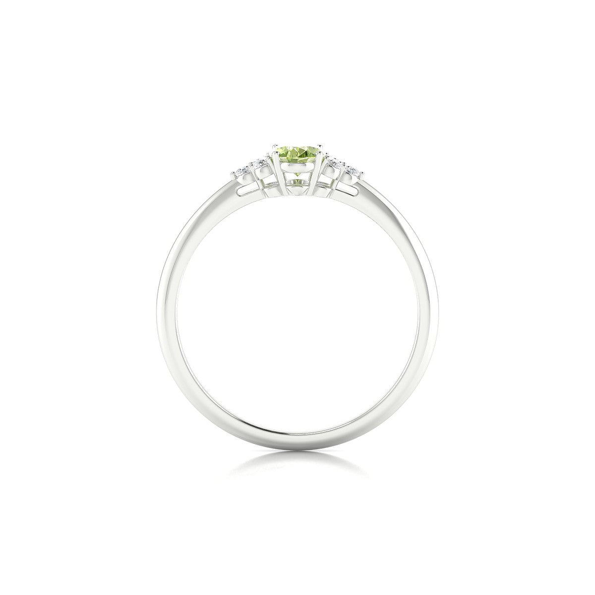 Mirage | 18k White Gold 6 x 4 mm Oval Peridot Ring