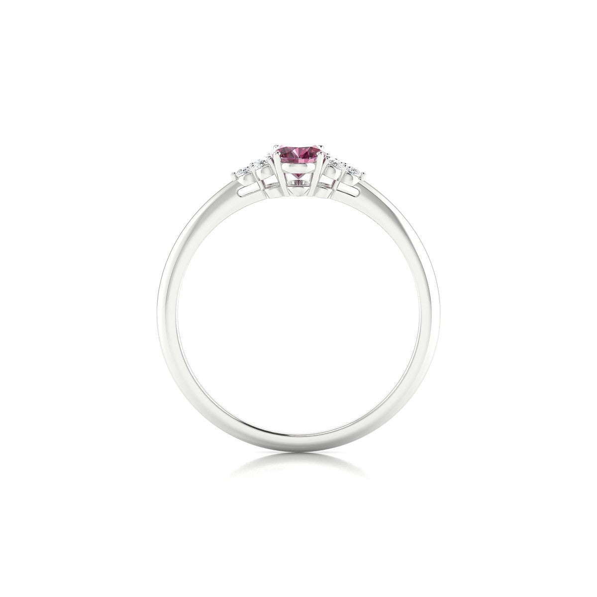 Mirage | 18k White Gold 6 x 4 mm Oval Rhodolite Ring