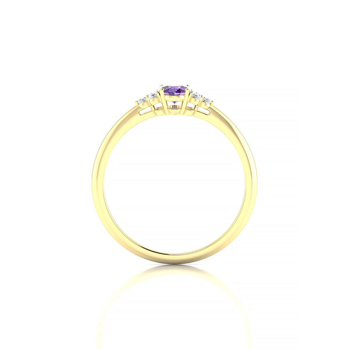 Mirage | 18k Yellow Gold 6 x 4 mm Oval Amethyst Ring
