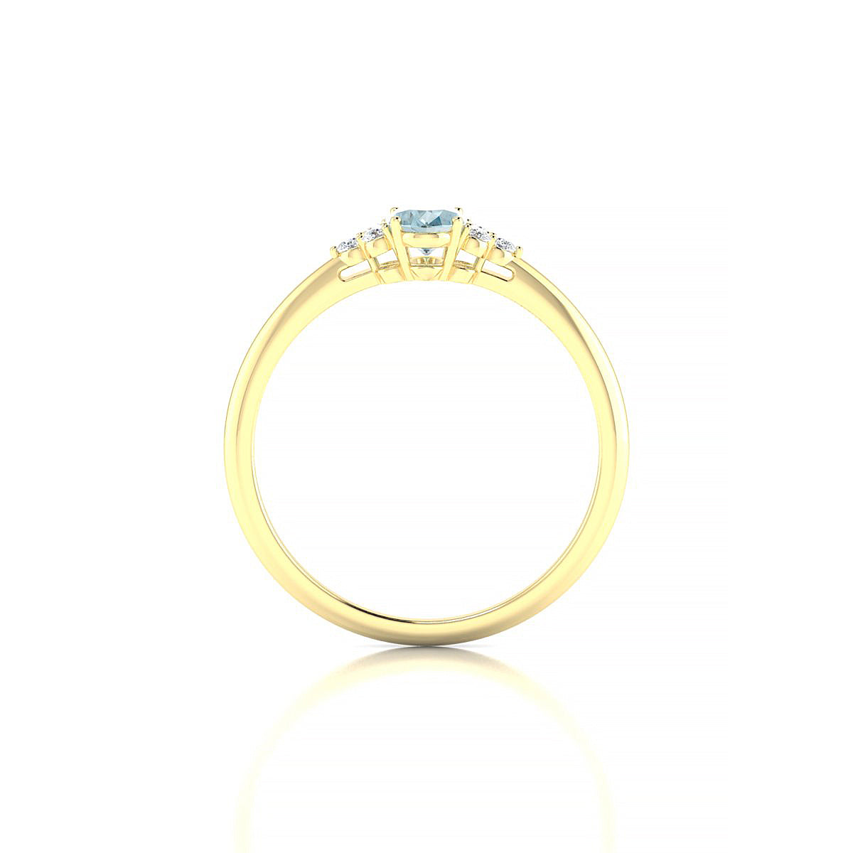 Mirage | 18k Yellow Gold 6 x 4 mm Oval Aquamarine Ring