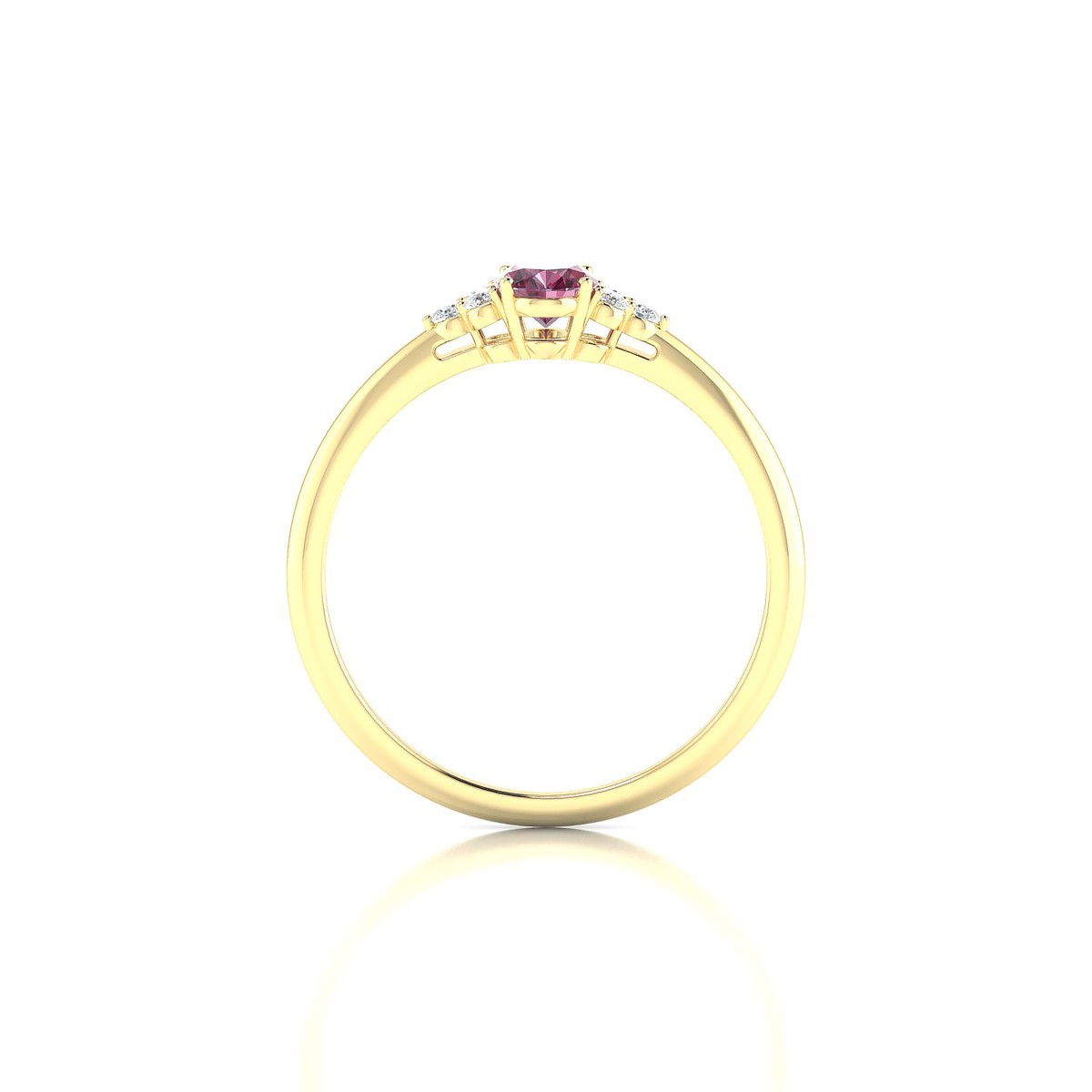 Mirage | 18k Yellow Gold 6 x 4 mm Oval Rhodolite Ring