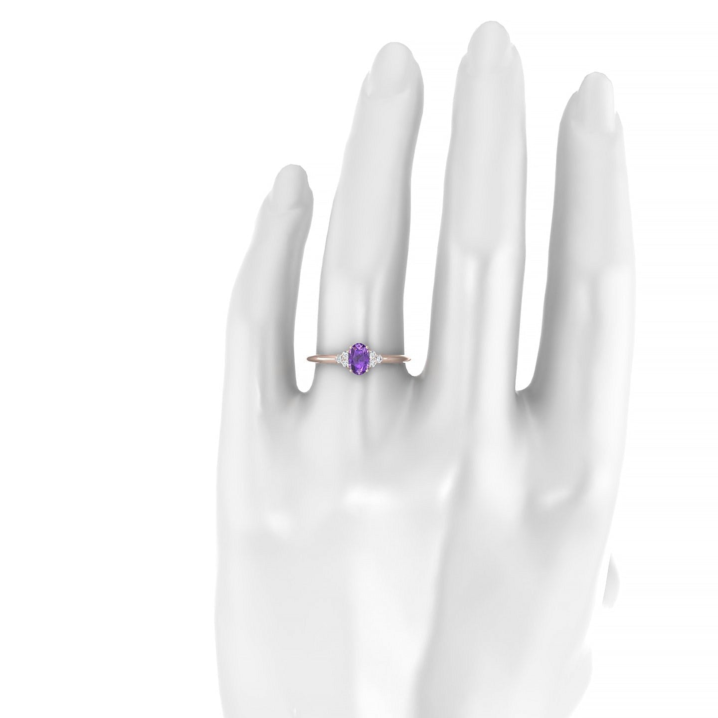 Mirage | 18k Rose Gold 6 x 4 mm Oval Amethyst Ring