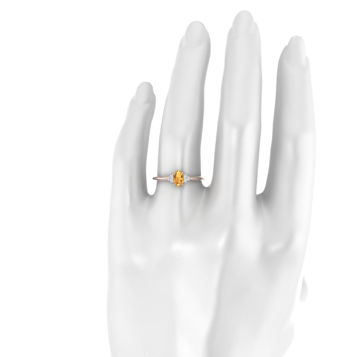 Mirage | 18k Rose Gold 6 x 4 mm Oval Citrine Ring