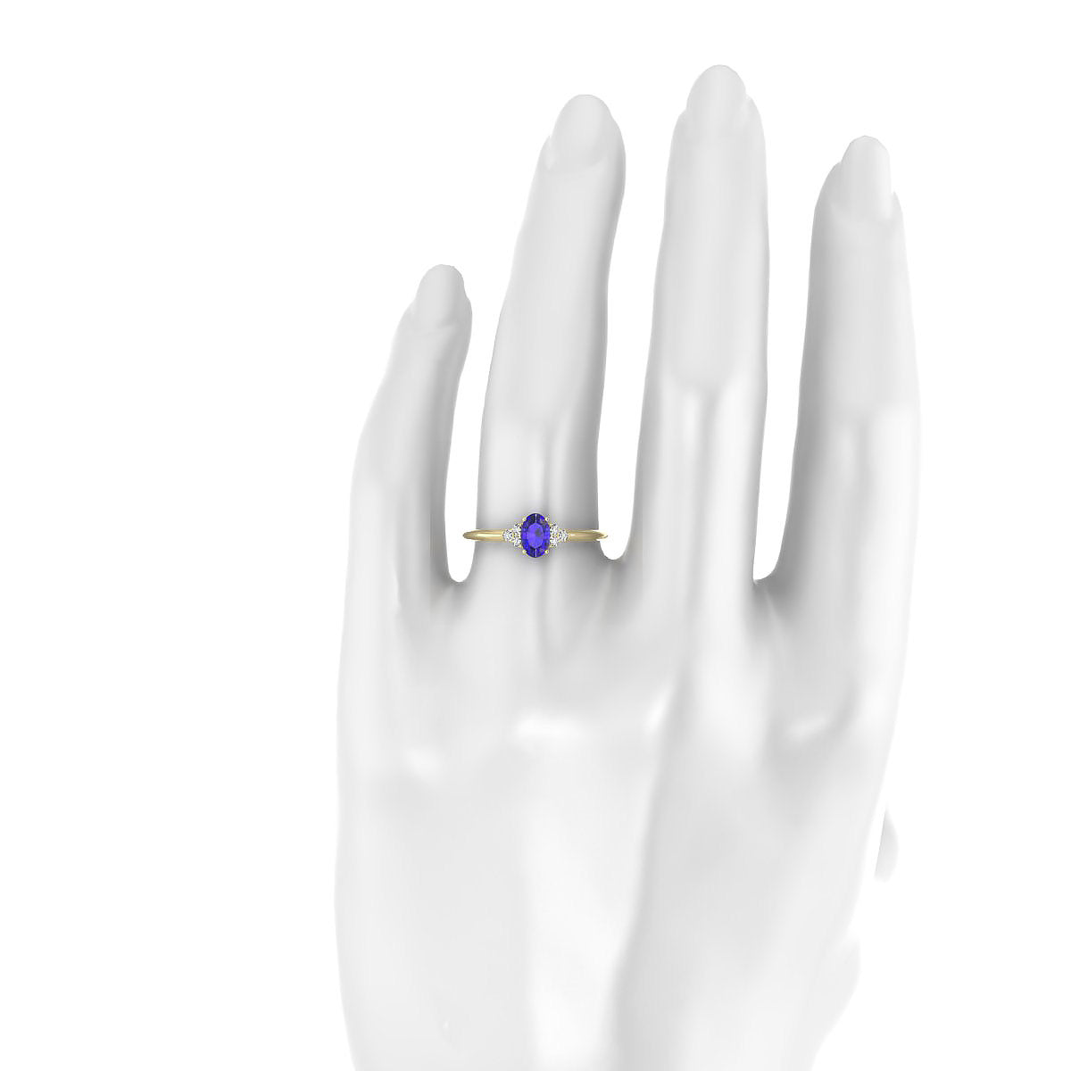 Mirage | 18k Yellow Gold 6 x 4 mm Oval Tanzanite Ring