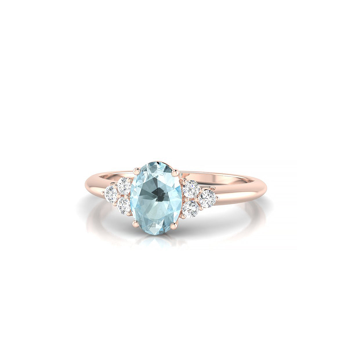 Mirage | 18k Rose Gold 7 x 5 mm Oval Aquamarine Ring