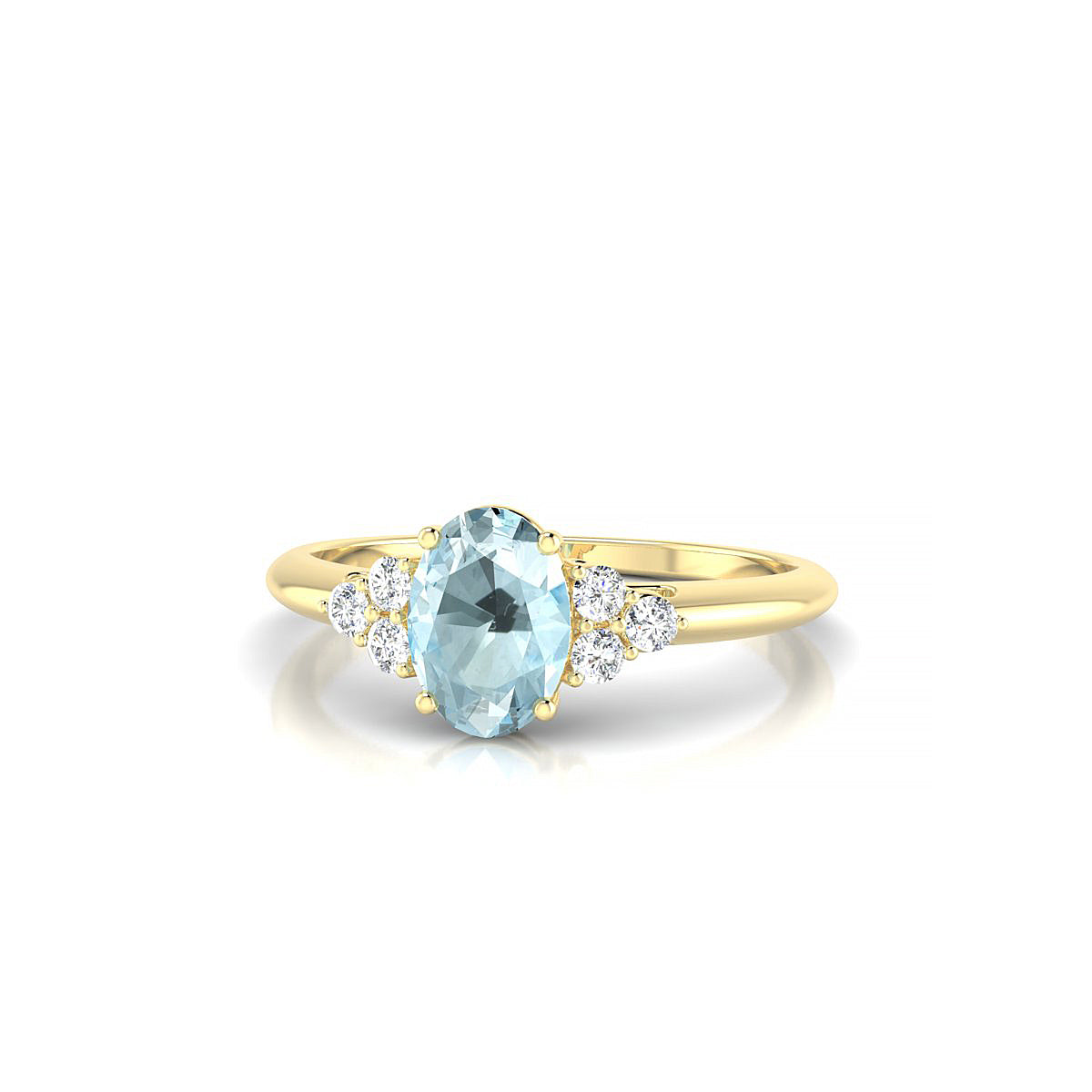 Mirage | 18k Yellow Gold 7 x 5 mm Oval Aquamarine Ring