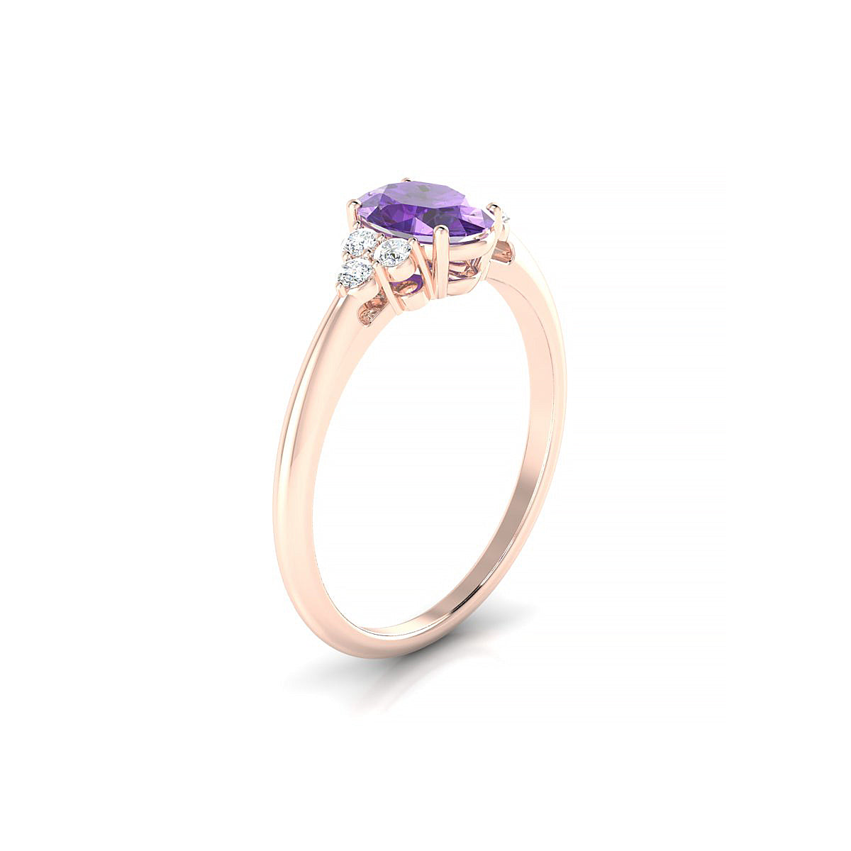 Mirage | 18k Rose Gold 7 x 5 mm Oval Amethyst Ring
