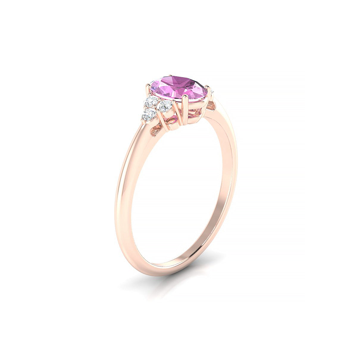 Mirage | 18k Rose Gold 7 x 5 mm Oval Pink Sapphire Ring