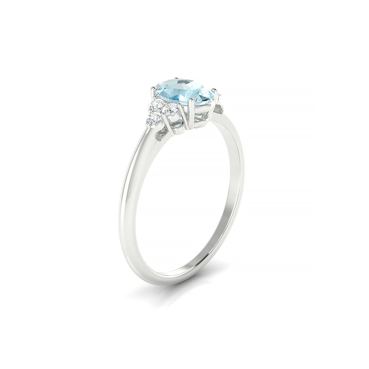 Mirage | 18k White Gold 7 x 5 mm Oval Aquamarine Ring