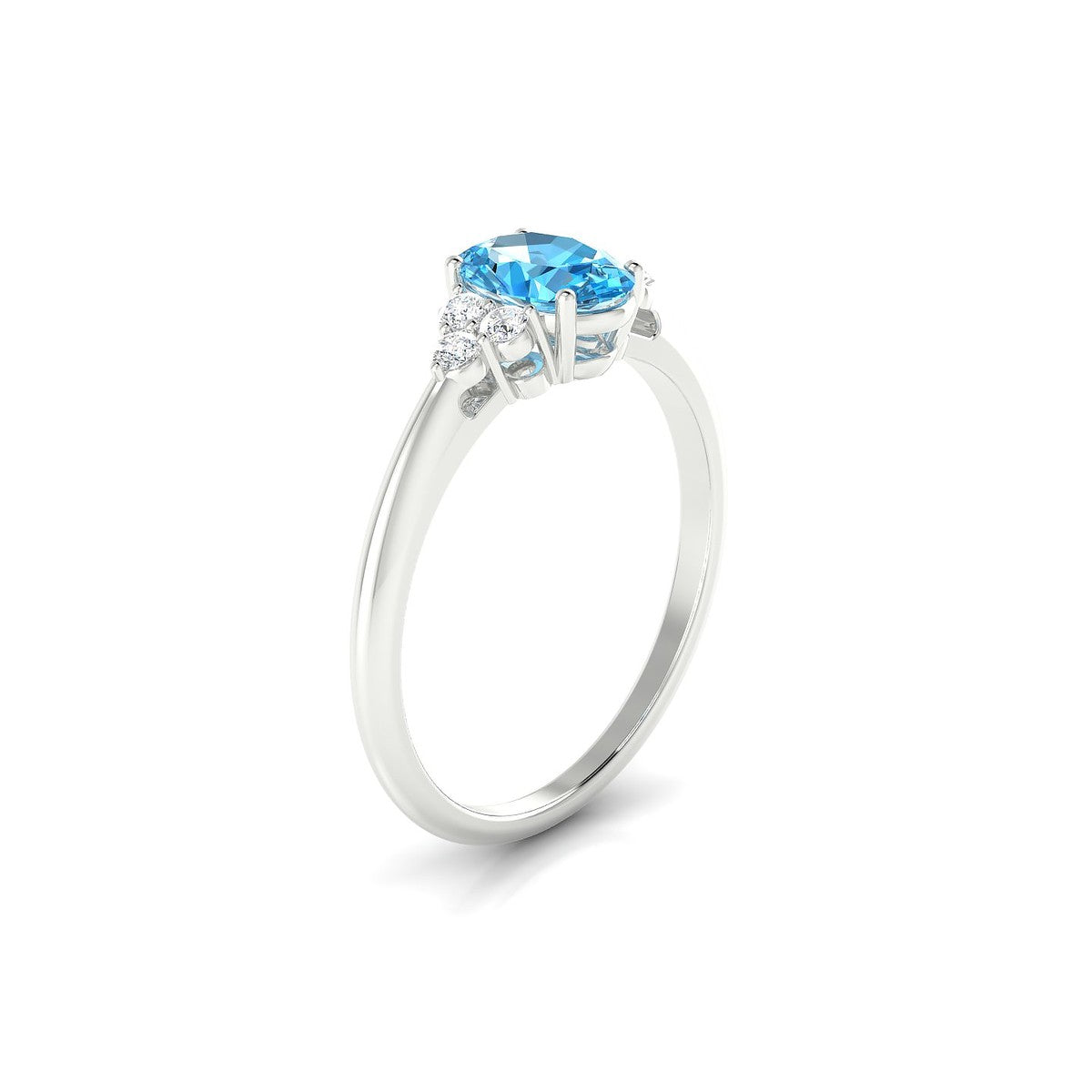 Mirage | 18k White Gold 7 x 5 mm Oval Topaz Ring