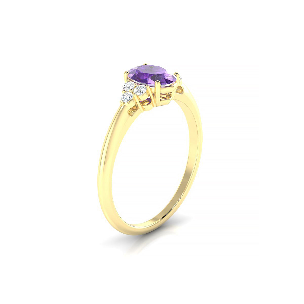 Mirage | 18k Yellow Gold 7 x 5 mm Oval Amethyst Ring