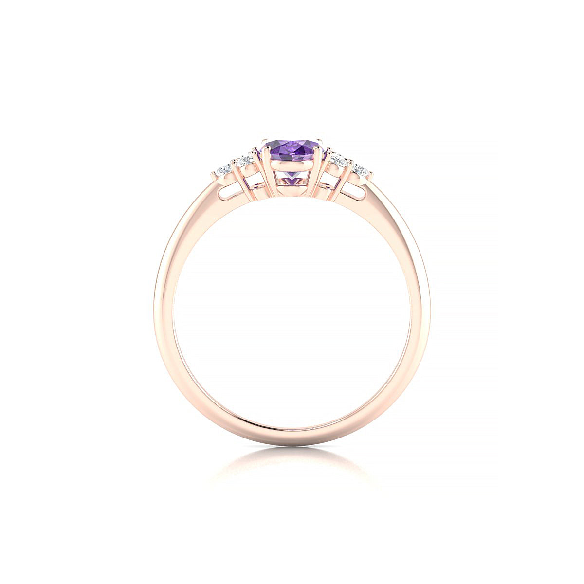 Mirage | 18k Rose Gold 7 x 5 mm Oval Amethyst Ring