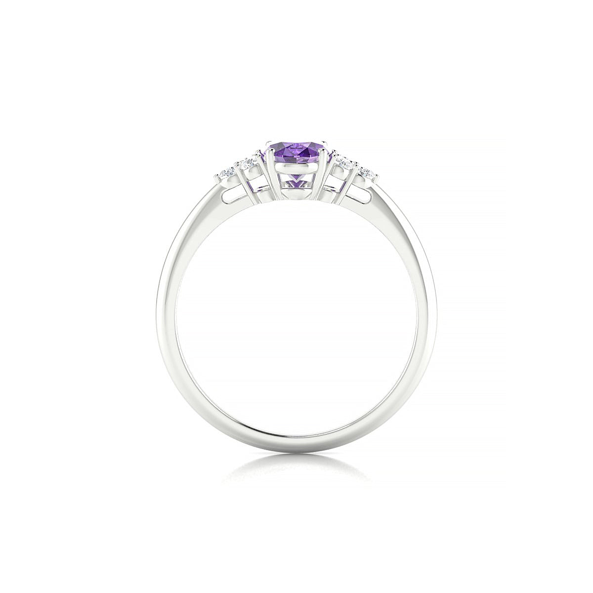 Mirage | 18k White Gold 7 x 5 mm Oval Amethyst Ring