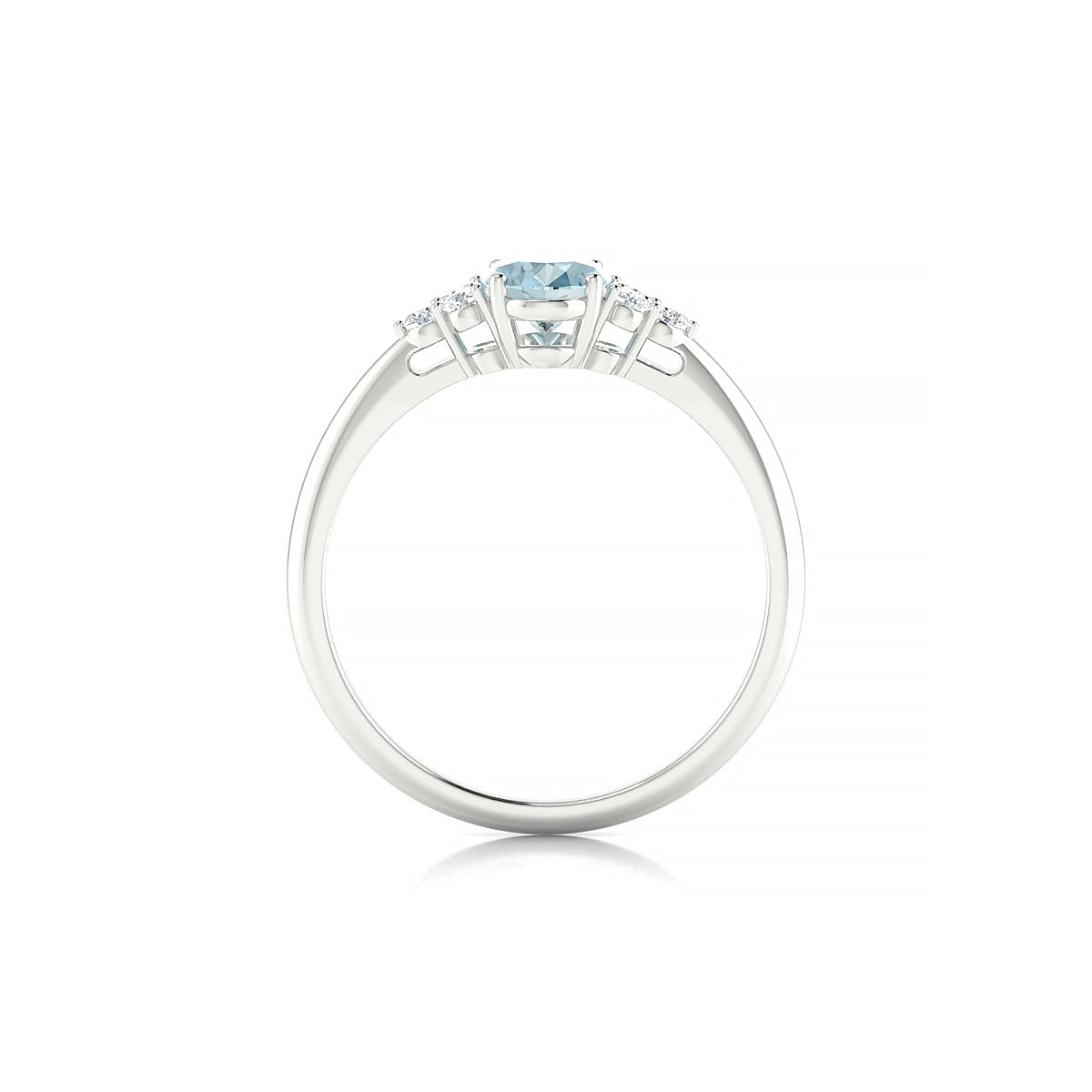 Mirage | 18k White Gold 7 x 5 mm Oval Aquamarine Ring