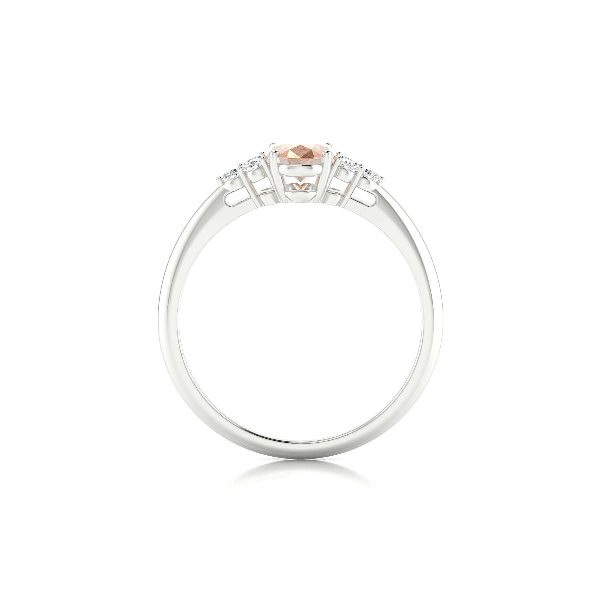 Mirage | 18k White Gold 7 x 5 mm Oval Morganite Ring