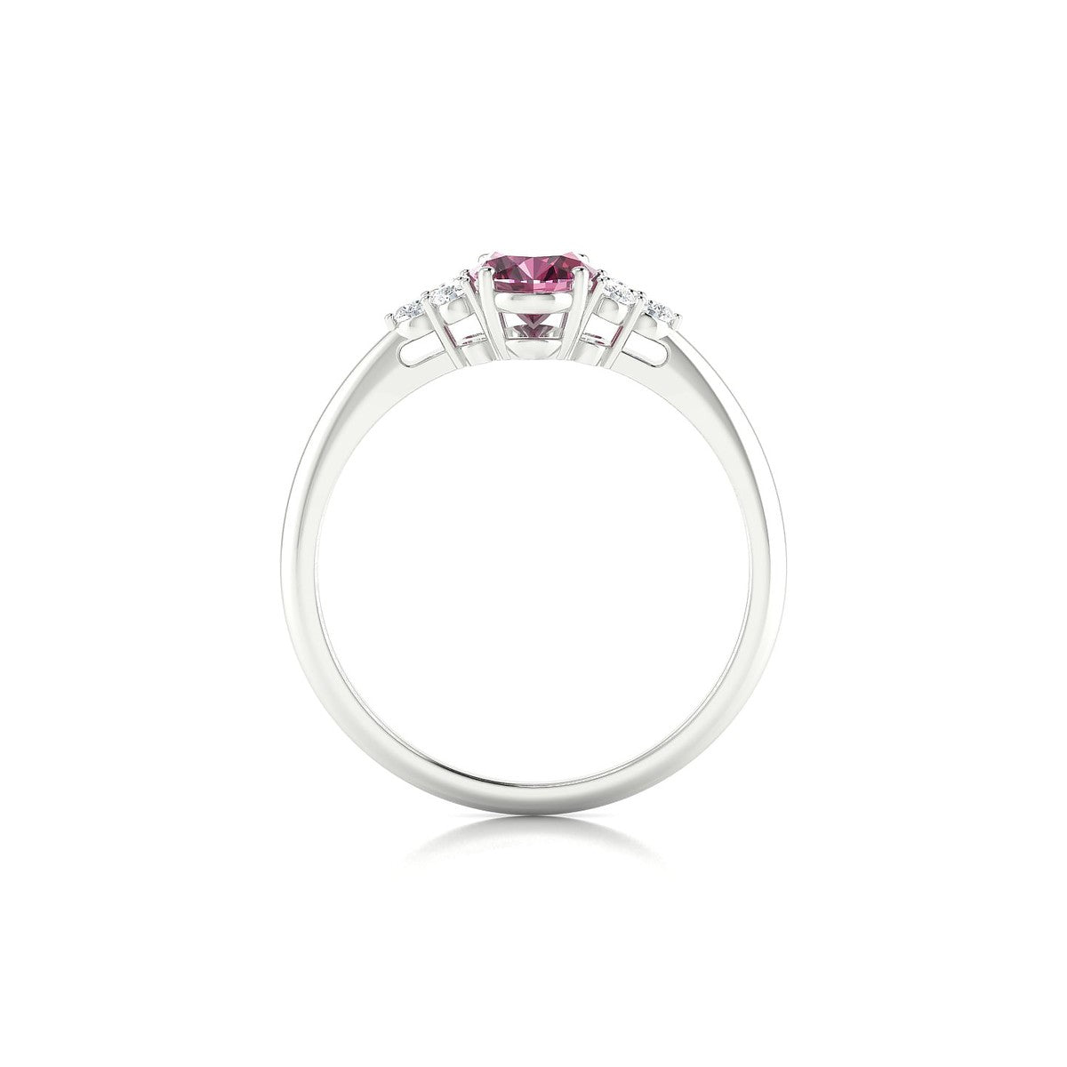 Mirage | 18k White Gold 7 x 5 mm Oval Rhodolite Ring