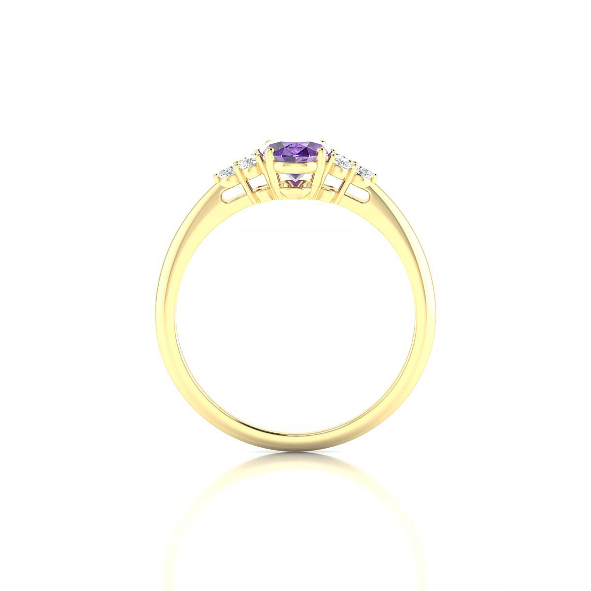 Mirage | 18k Yellow Gold 7 x 5 mm Oval Amethyst Ring