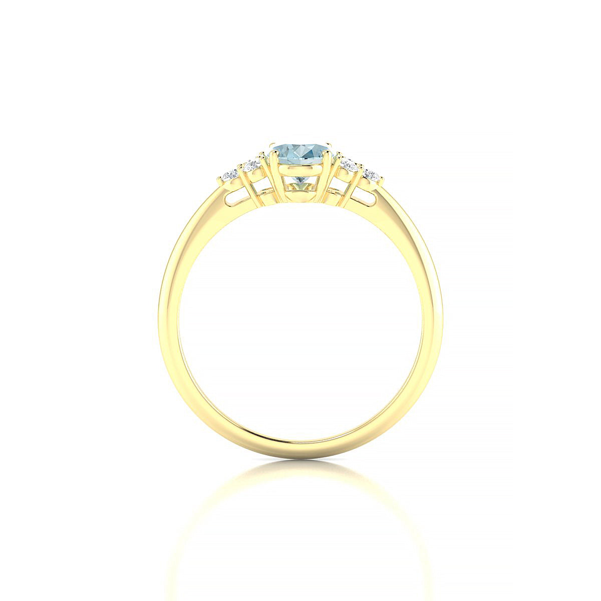 Mirage | 18k Yellow Gold 7 x 5 mm Oval Aquamarine Ring