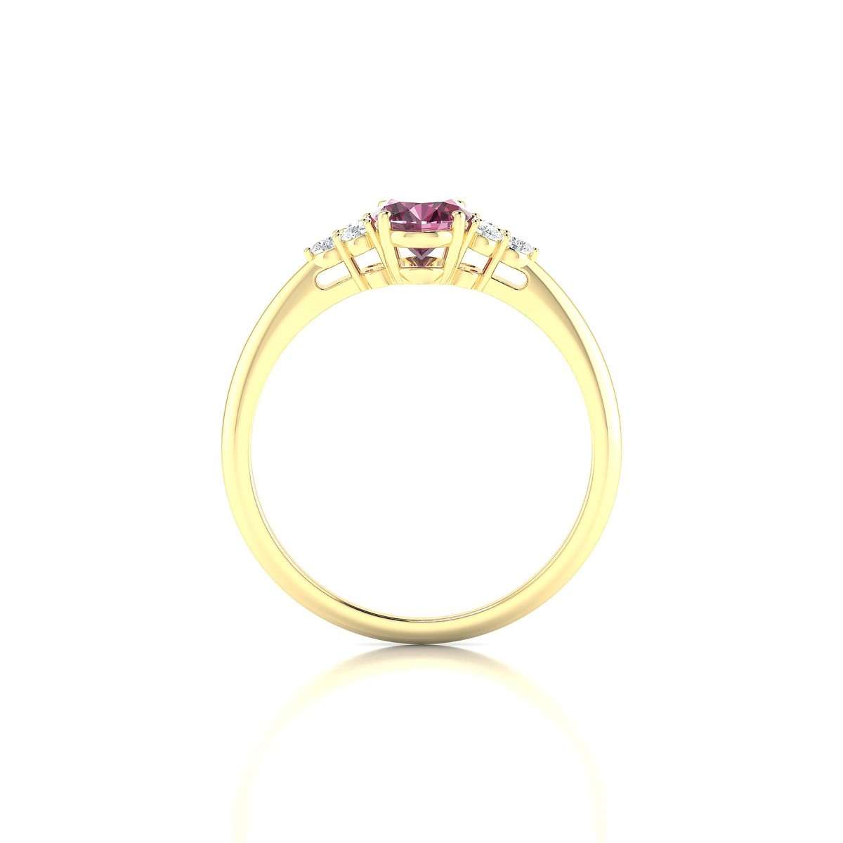Mirage | 18k Yellow Gold 7 x 5 mm Oval Rhodolite Ring