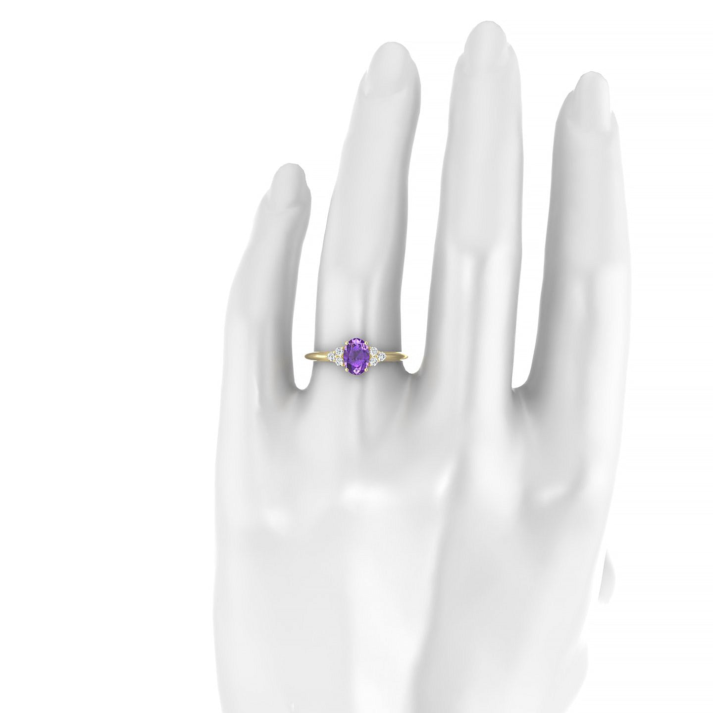 Mirage | 18k Yellow Gold 7 x 5 mm Oval Amethyst Ring