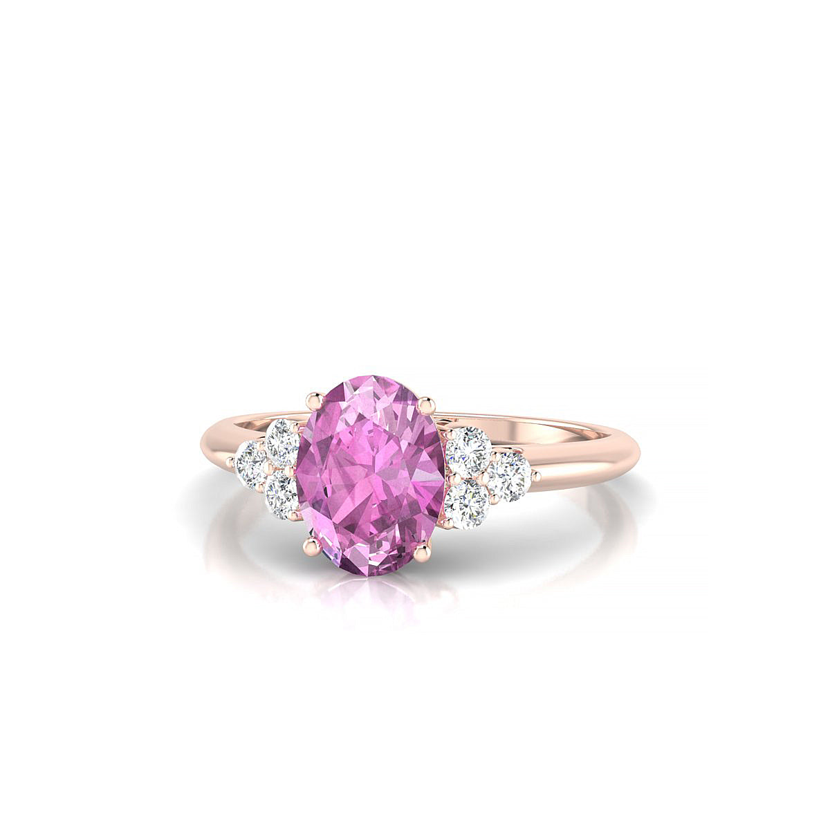 Mirage | 18k Rose Gold 8 x 6 mm Oval Pink Sapphire Ring