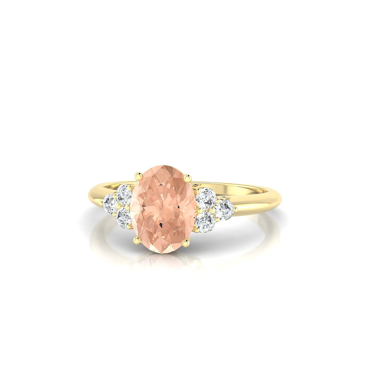 Mirage | 18k Yellow Gold 8 x 6 mm Oval Morganite Ring