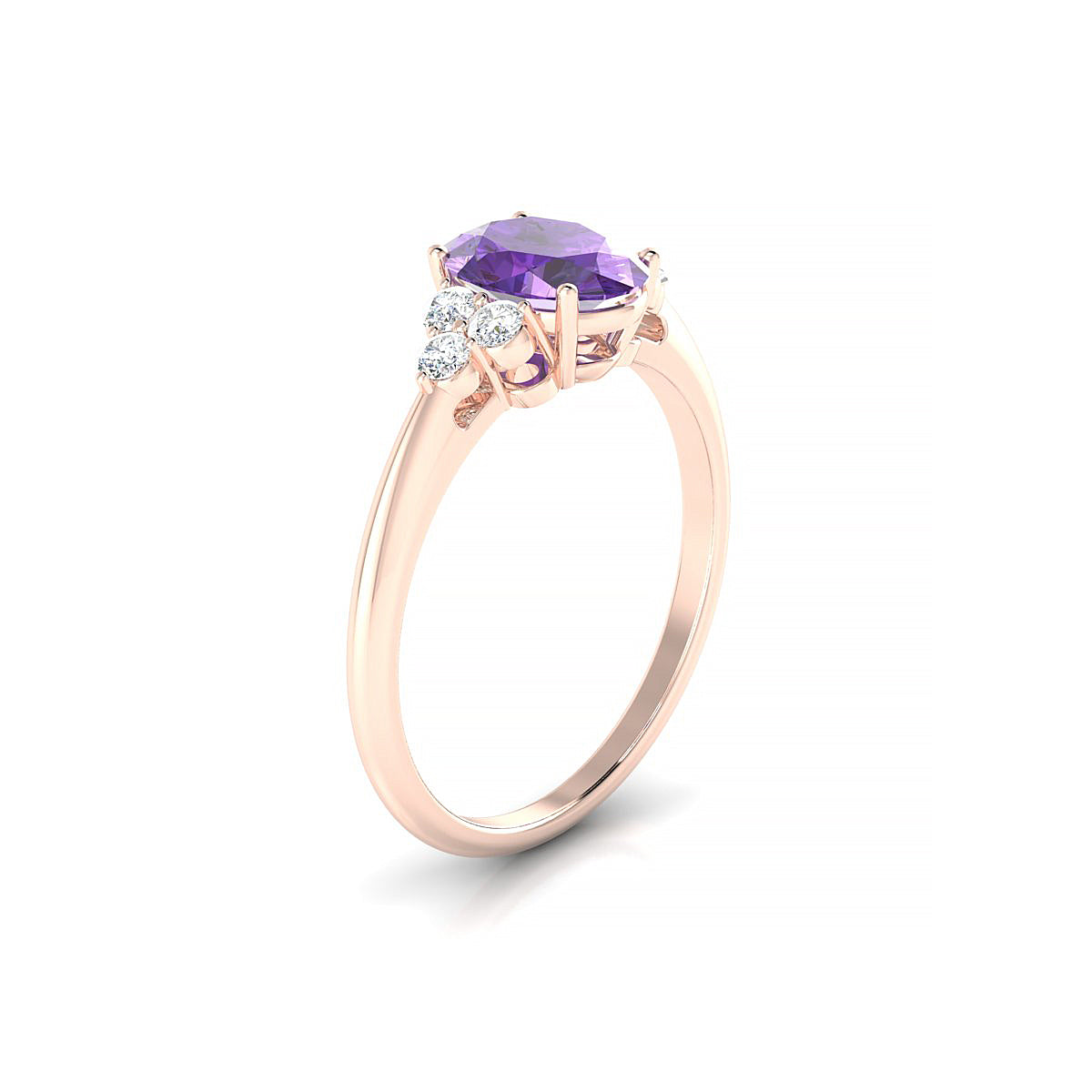 Mirage | 18k Rose Gold 8 x 6 mm Oval Amethyst Ring
