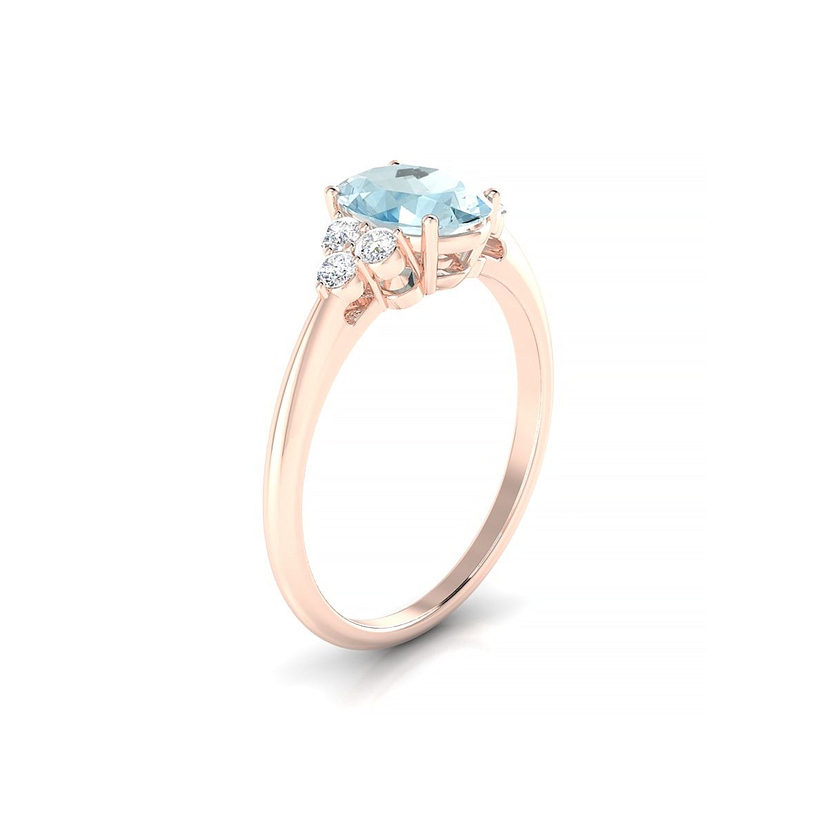 Mirage | 18k Rose Gold 8 x 6 mm Oval Aquamarine Ring