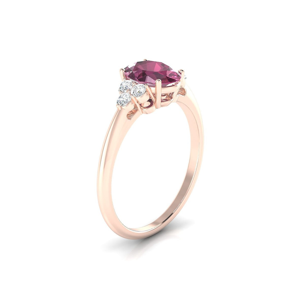 Mirage | 18k Rose Gold 8 x 6 mm Oval Rhodolite Ring