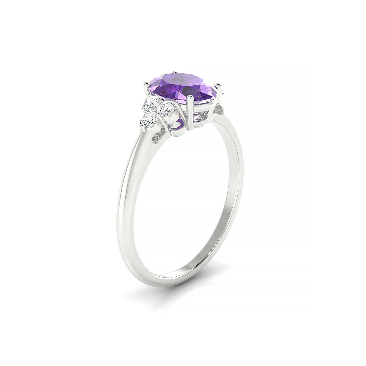 Mirage | 18k White Gold 8 x 6 mm Oval Amethyst Ring