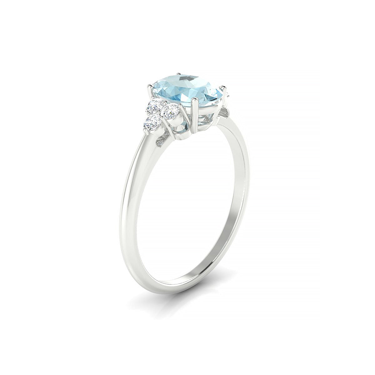 Mirage | 18k White Gold 8 x 6 mm Oval Aquamarine Ring