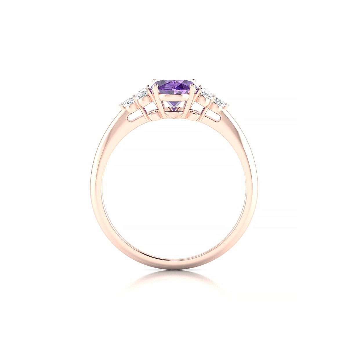 Mirage | 18k Rose Gold 8 x 6 mm Oval Amethyst Ring
