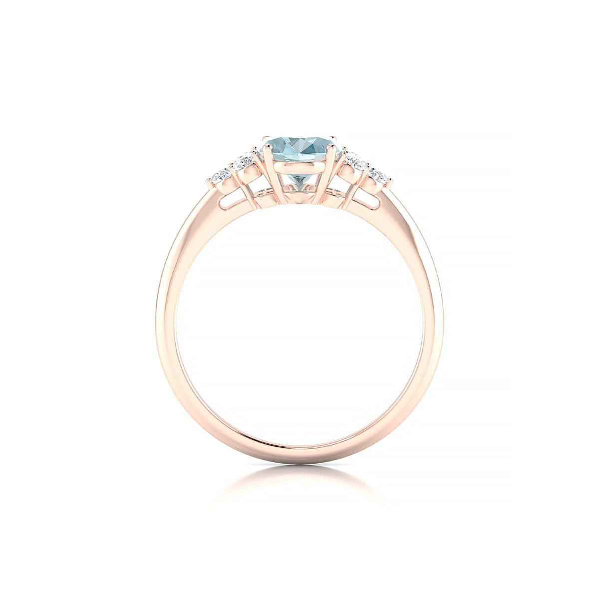 Mirage | 18k Rose Gold 8 x 6 mm Oval Aquamarine Ring