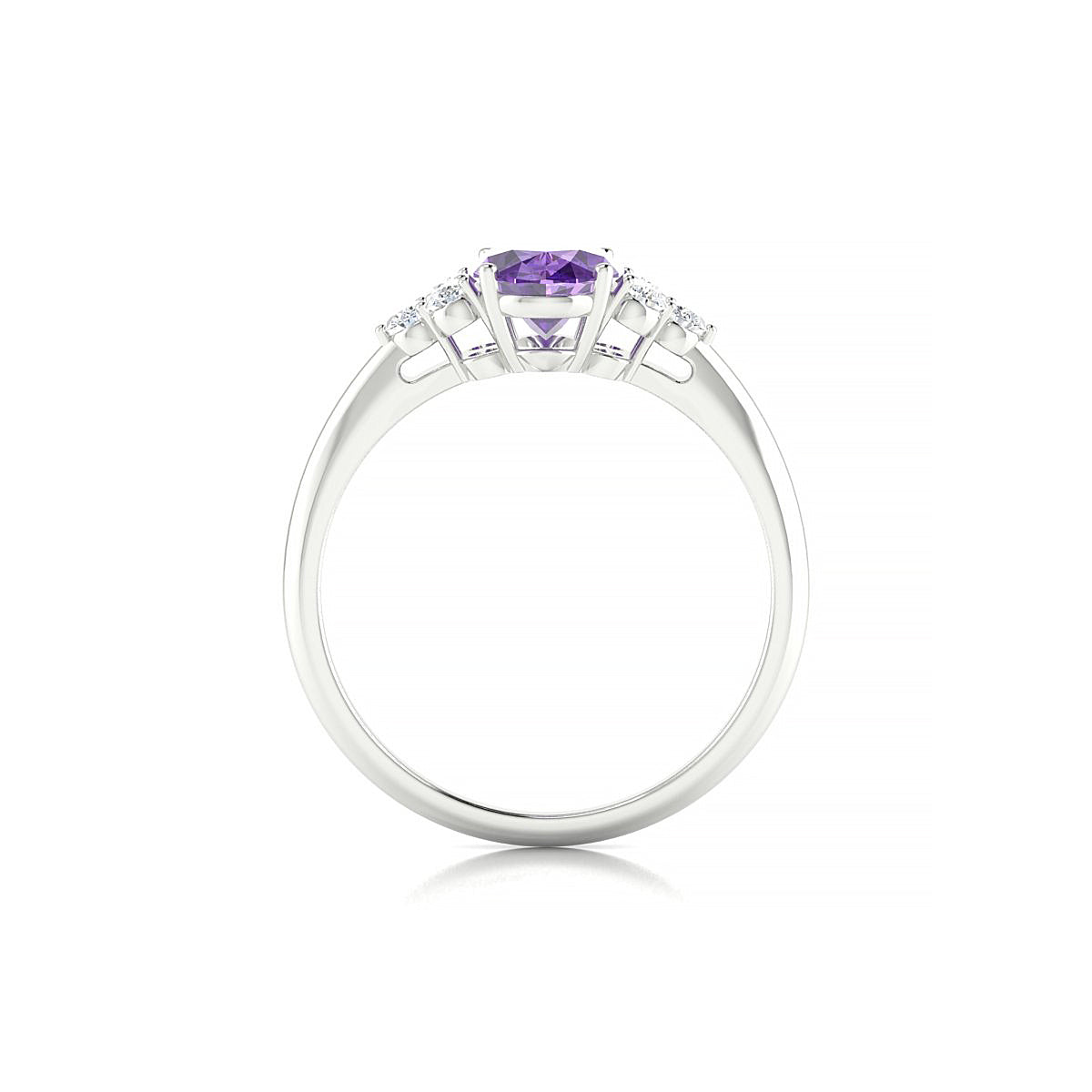 Mirage | 18k White Gold 8 x 6 mm Oval Amethyst Ring