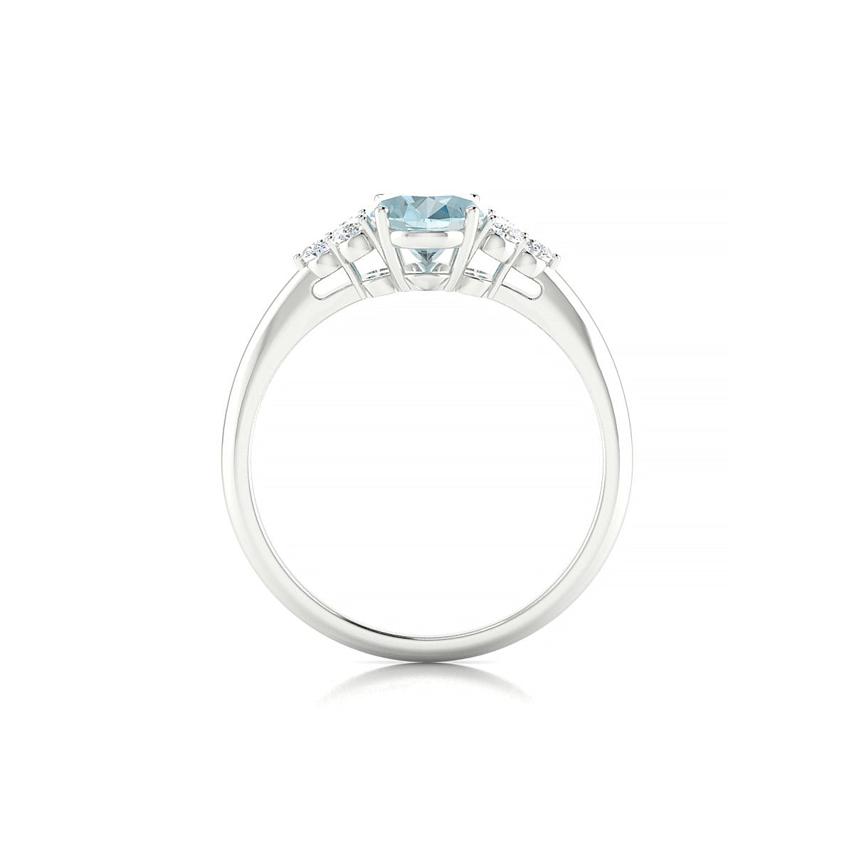 Mirage | 18k White Gold 8 x 6 mm Oval Aquamarine Ring