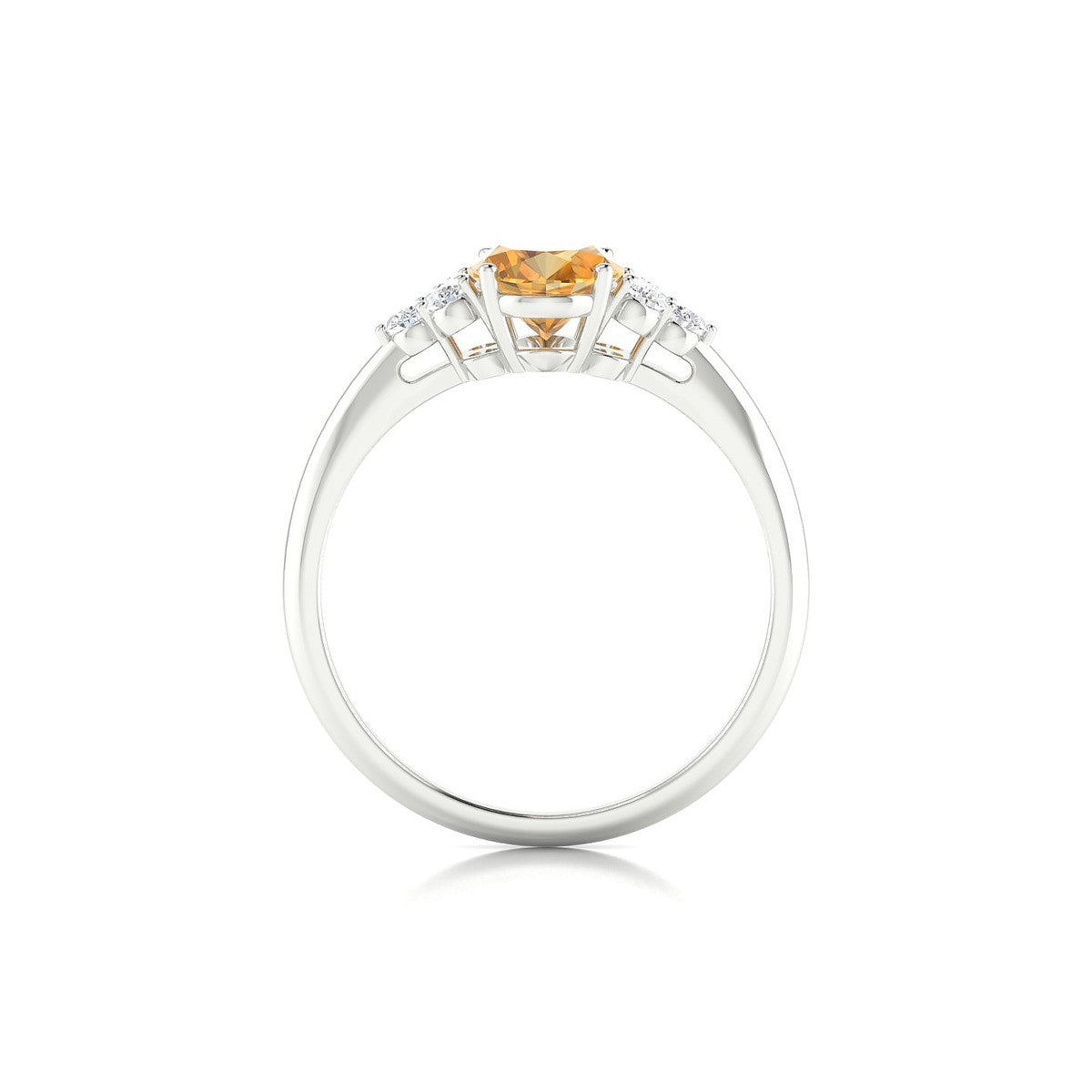 Mirage | 18k White Gold 8 x 6 mm Oval Citrine Ring