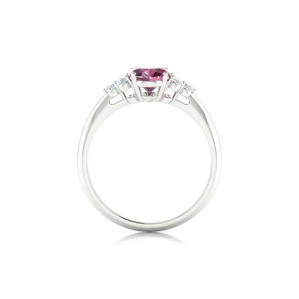 Mirage | 18k White Gold 8 x 6 mm Oval Rhodolite Ring