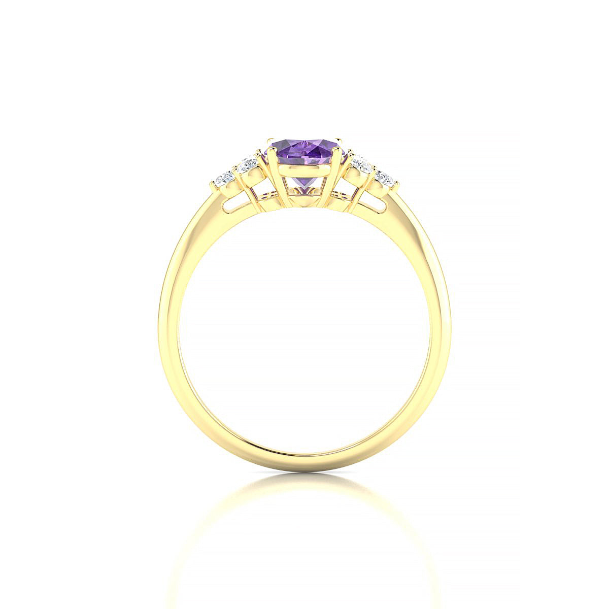 Mirage | 18k Yellow Gold 8 x 6 mm Oval Amethyst Ring
