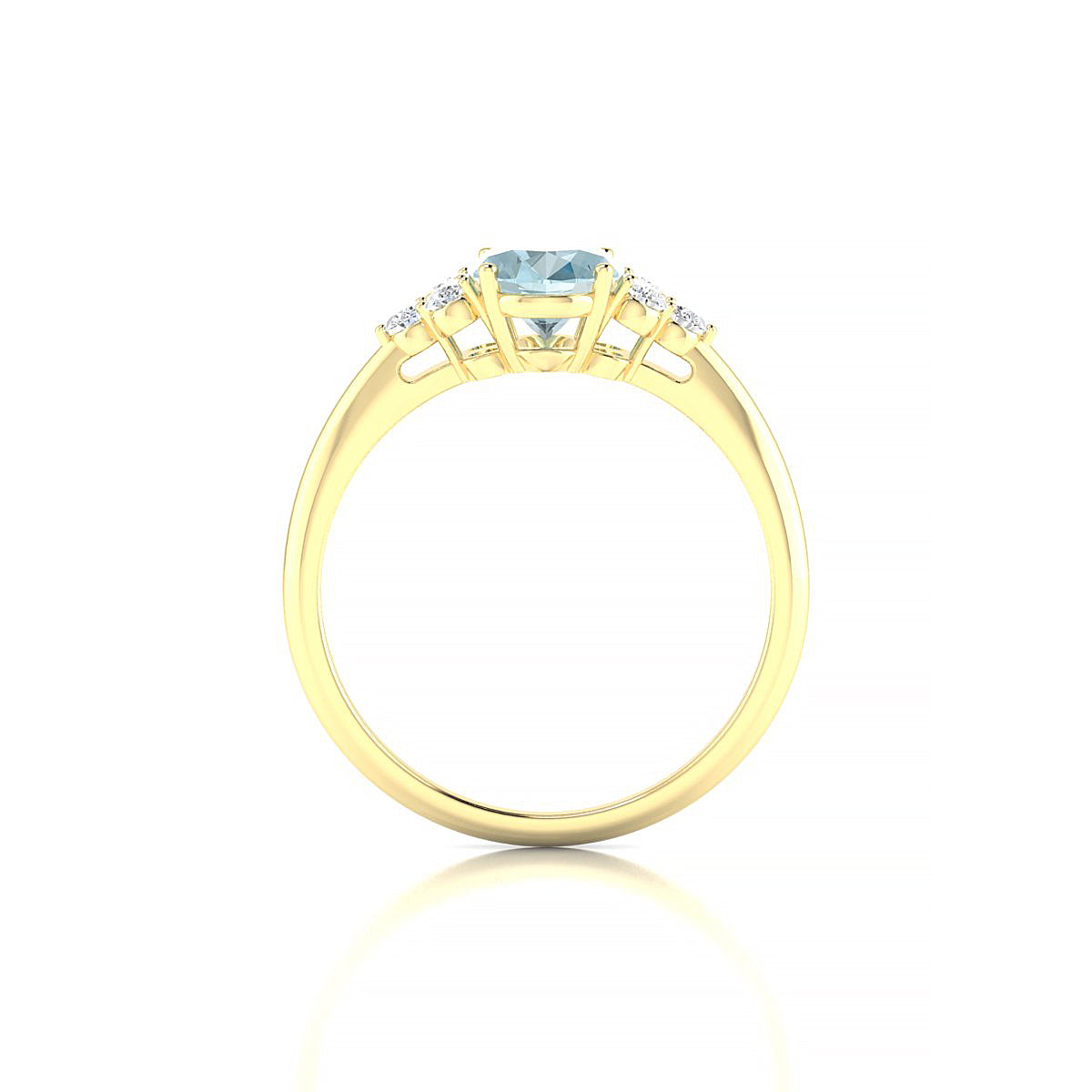 Mirage | 18k Yellow Gold 8 x 6 mm Oval Aquamarine Ring