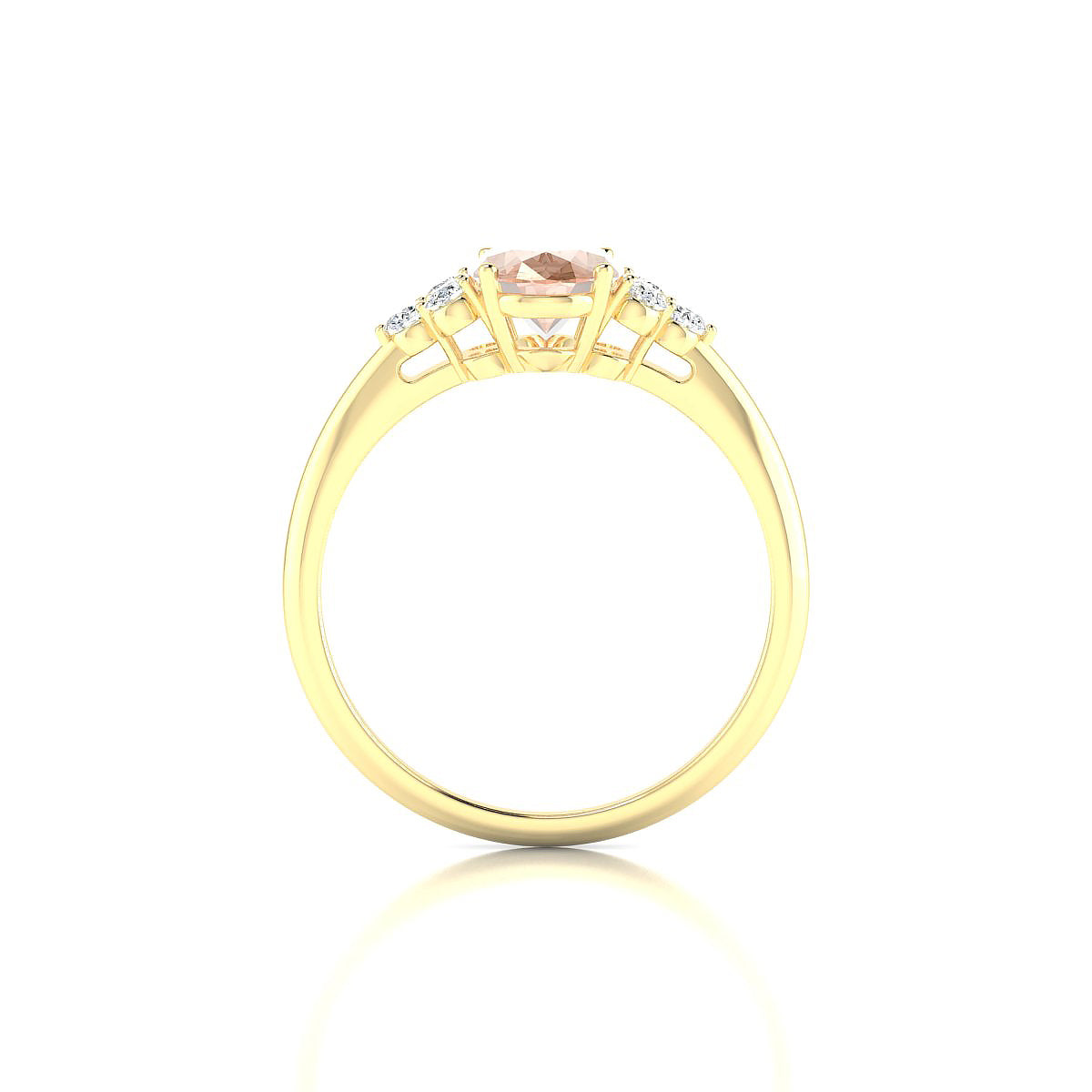 Mirage | 18k Yellow Gold 8 x 6 mm Oval Morganite Ring
