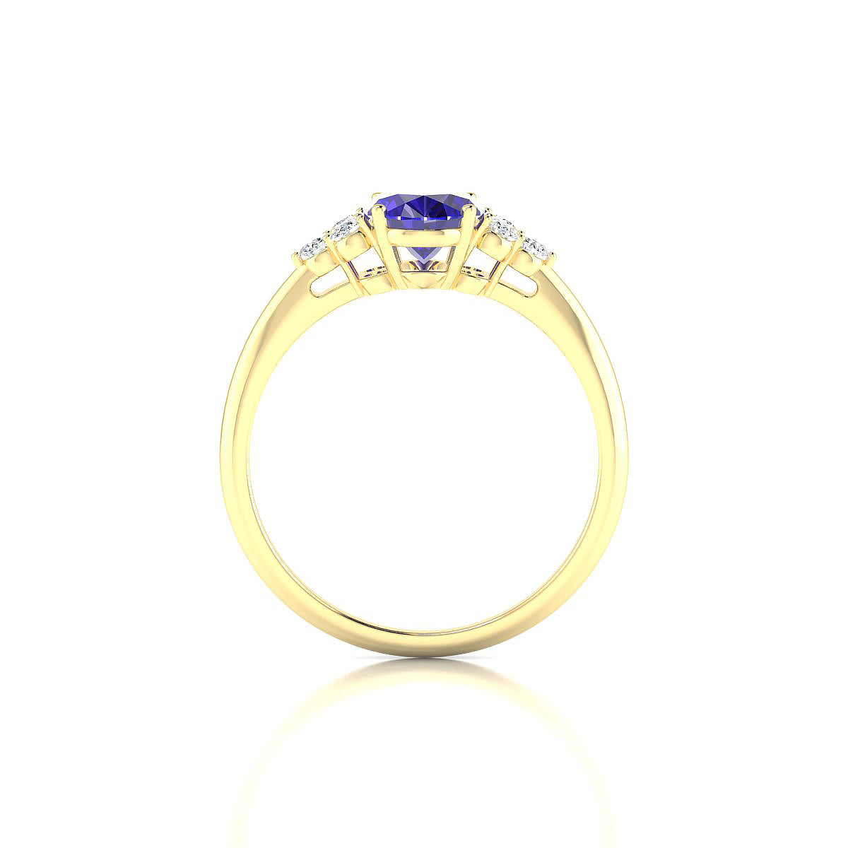 Mirage | 18k Yellow Gold 8 x 6 mm Oval Tanzanite Ring