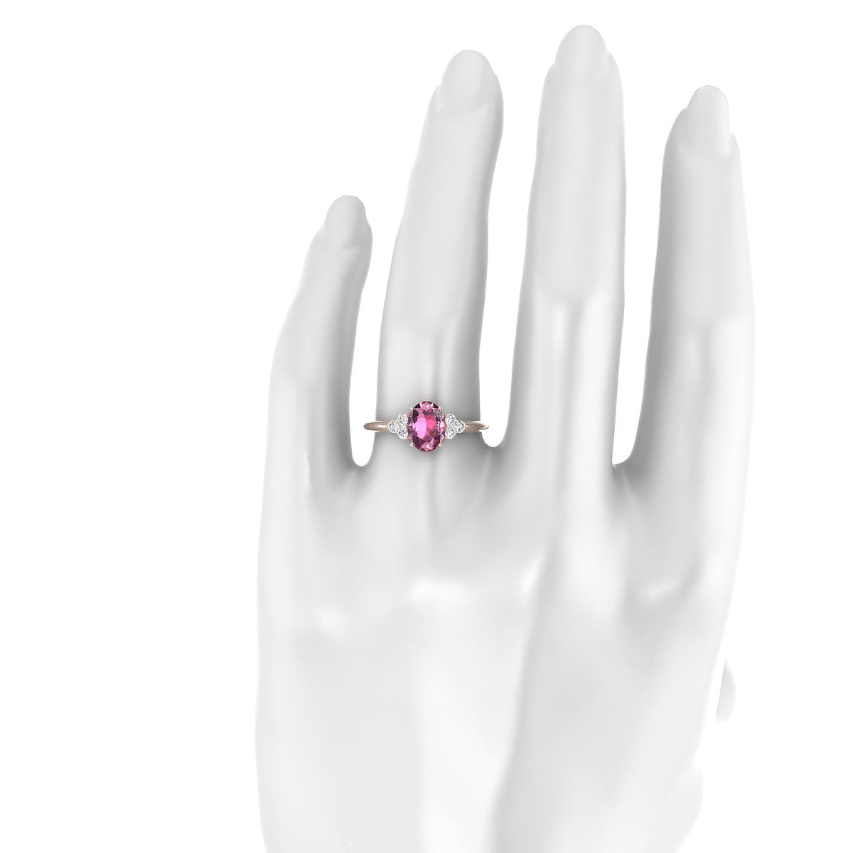 Mirage | 18k Rose Gold 8 x 6 mm Oval Rhodolite Ring